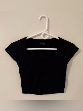Aerie “Offline” Crop Top Black Sz S